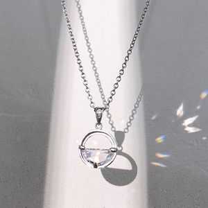 🌕water silver necklace